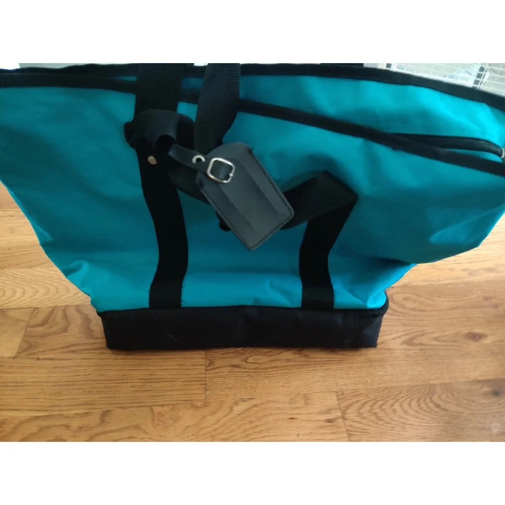 Everest Insulated Cooler Tote Bag Turquoise Black Dual Compartment Beach Picnic